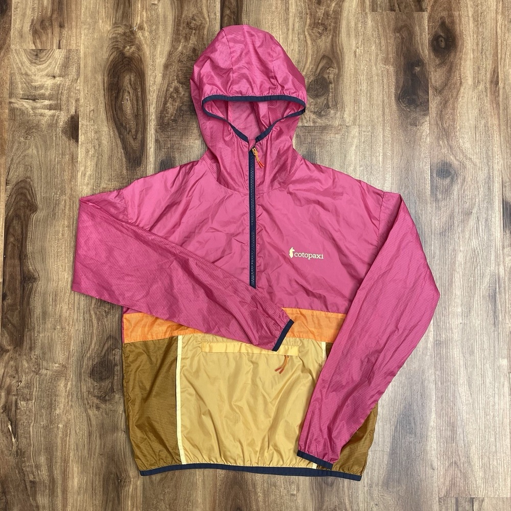 Cotopaxi Teca Windbreaker Half-Zip Pink/Gold Colorblock Women's Small
